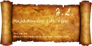 Hajdukovics Lőrinc névjegykártya